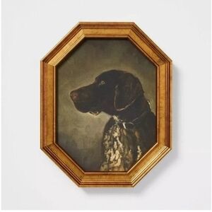 Threshold Studio McGee Octagonal Gold Framed Dog Portrait